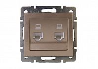 Механизм розетки компьютерной RJ45 2-м Рейн матов. бронз. LEZARD 703-3188-141
