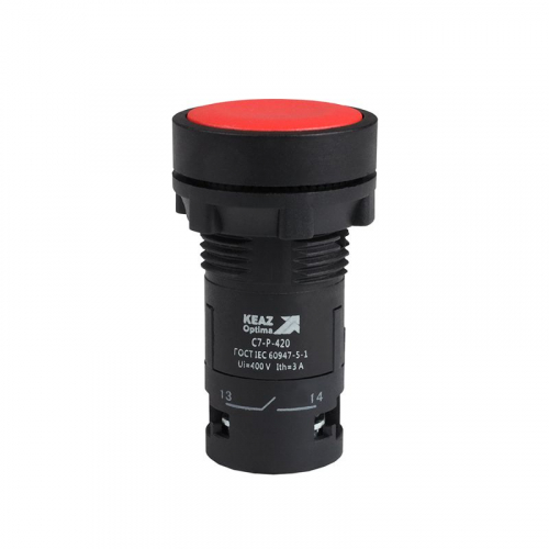 Кнопка OptiSignal Compact D22 С7-P-420 красн. 2НО XB7NA43 КЭАЗ 362051