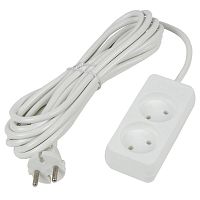 Удлинитель 2х5м без заземл. 10А Ultra S-CU2-5 WHITE бел. Uniel UL-00009978