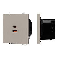 Механизм розетки с быстрой USB зарядкой SCT-NOBE-MUAC-SFPL-FC-CA (65Вт QC3) кашемир Arlight 059446