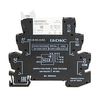 Реле интерфейсное 6А AgSnO2 230В AC/DC 1перекл. RC- цепь винтов. клеммы DKC IRK-230UC-1CO-R