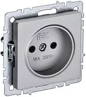 Розетка СП BRITE РСш10-2-БрА 10А без заземл. защ. шторки алюм. IEK BR-R13-10-K47