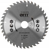 Диск пильный для циркулярных пил по дереву 200х30/25.4х40T FIT 37746
