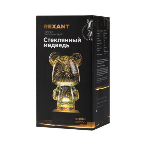 Ночник светодиодный "Стеклянный медведь" Rexant 75-0603 фото 8