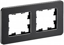 Рамка 2-м BRITE РУ-2-1-Бр метал. черн. RE IEK BR-M22-M-01-K02