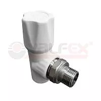 Вентиль для радиатора угловой 20х1/2дюйм (60/15) бел. VALFEX 1014720012