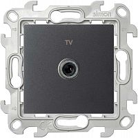 Розетка телевизионная проходная TV СП Simon 24 IP20 механизм графит Simon 2410475-038
