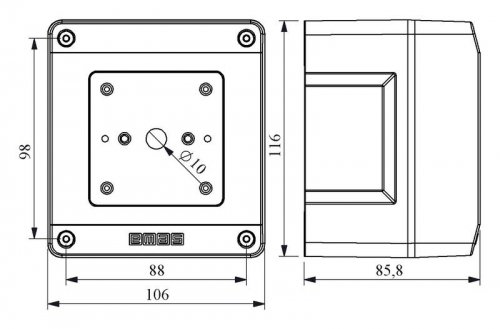 Корпус для кулачкового переключателя ip65 EMAS PSK31E фото 2