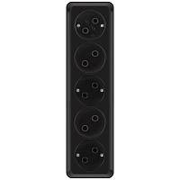 Розетка 5-м ОП Quadro 2-209-05 16А IP20 5х2P 250В без заземл. антрацит Intro Б0069701