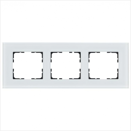 Рамка 3-м G-Glass стекло бел. White Glass Jasmart G1003GW