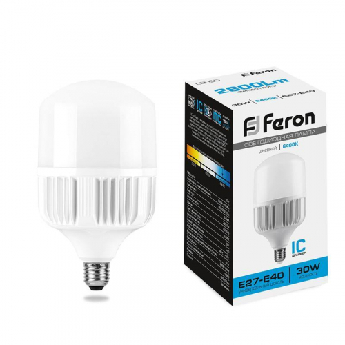 Лампа светодиодная LB-65 30Вт T80 6400К E27-E40 230В FERON 25537
