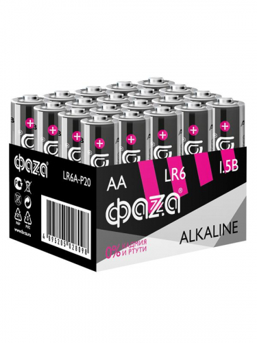 Элемент питания алкалиновый AA/LR6 1.5В Alkaline Pack-20 (уп.20шт) ФАZА 5028098