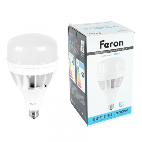Лампа светодиодная LB-65 100Вт T140 4000К E27-E40 230В FERON 38219