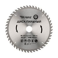 Диск пильный 235мм х48зуб х30мм Kranz KR-92-0125