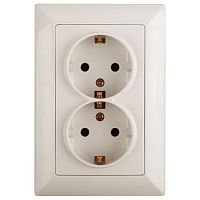 Розетка 2-м СП Solo 4-205-02 16А 250В IP20 2х2P+E Schuko с заземл. слон. кость Intro Б0053675