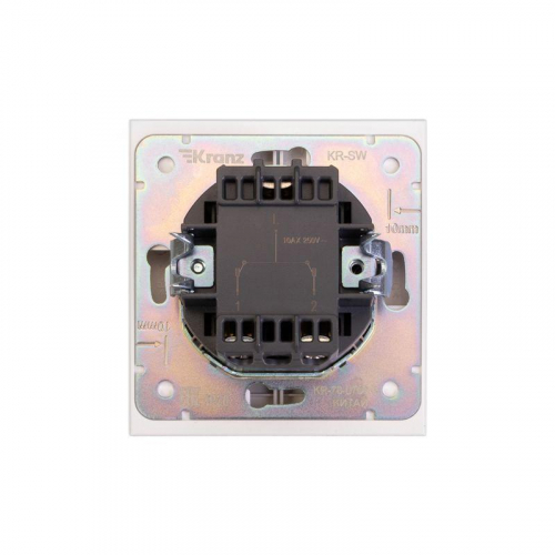 Выключатель 2-кл. СП STRONG MIELE 10А жемчуж. Kranz KR-78-0706-4 фото 3