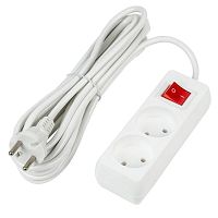 Удлинитель 2х5м без заземл. 10А Ultra S-CU2-5B WHITE бел. Uniel UL-00009993