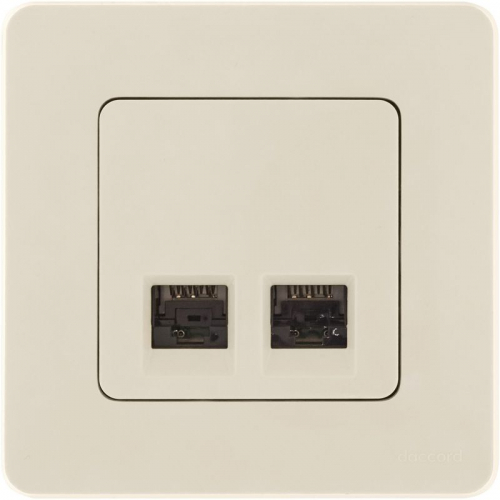 Розетка компьютерная 2-м Inspiria RJ45 кат.5E UTP сл. кость IEK 673836 фото 2