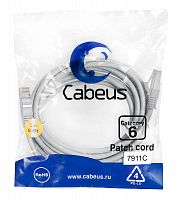 Патч-корд F/UTP кат.6 PC-FTP-RJ45-Cat.6-3m-LSZH 2xRJ45/8p8c экранир. LSZH 3м сер. Cabeus 7911c
