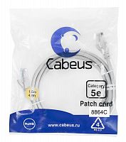 Патч-корд U/UTP кат.5E PC-UTP-RJ45-Cat.5e-1.5m-LSZH 2хRJ45/8p8c неэкранир. LSZH 1.5м сер. Cabeus 8864c