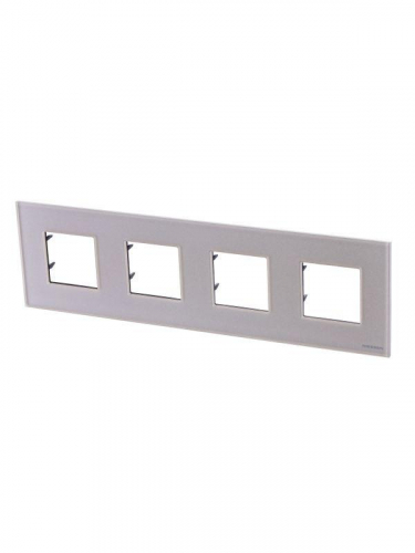 Рамка 4-м 2мод. Zenit стекло жемчуж. ABB 2CLA227400N3501