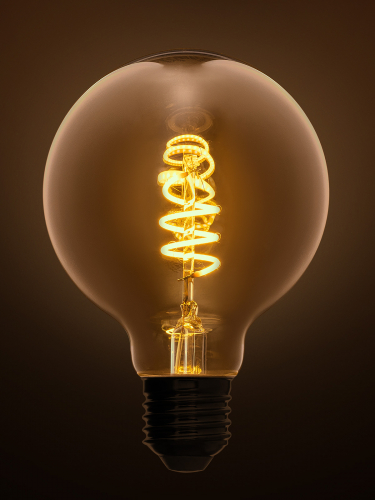Лампа светодиодная «Винтаж» золотистая G95 (со спиралью), 4 Вт, 230 В, 2700 К, E27 (шар) TDM фото 3