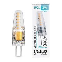 Лампа светодиодная Basic G4 2Вт 4100К 190лм 12В силикон GAUSS 1159722