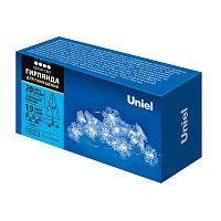 Гирлянда ULD-S1900-020/STB/2AA WHITE IP20 SNOWFLAKES MINI "Снежинки мини" 2AA (не в/к) 1.9м 20 LED провод прозр. Uniel UL-00008620
