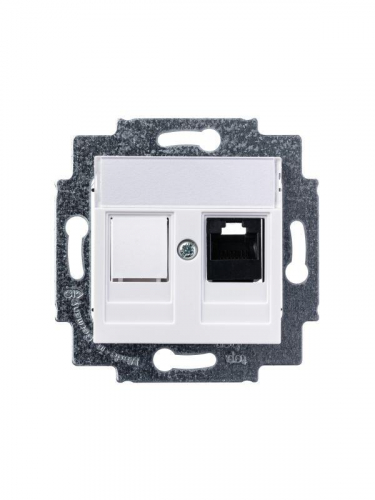 Розетка компьютерная Levit RJ45 кат.5E с заглушкой бел. ABB 2CHH295117A6003 фото 3