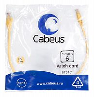 Патч-корд U/UTP кат.6 PC-UTP-RJ45-Cat.6-0.5m-YL 2xRJ45/8p8c неэкранир. PVC 0.5м желт. Cabeus 8704c