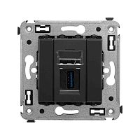 Розетка USB 3.0 1-м СП Avanti "Черный матовый" тип А-А DKC 4412303
