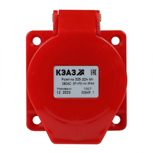 Розетка фланцевая 325 32А 380AC 3P+PE+N 6ч IP44 КЭАЗ 222761 фото 3