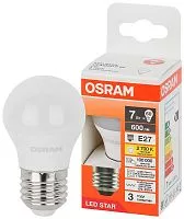 Лампа светодиодная LED Star 7Вт шар 2700К E27 600лм (замена 60Вт) OSRAM 4058075696389