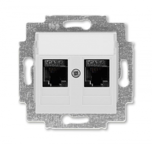 Розетка информационная Levit двойная 2хRJ45 кат. 6 сер. ABB 2CHH296118A6016