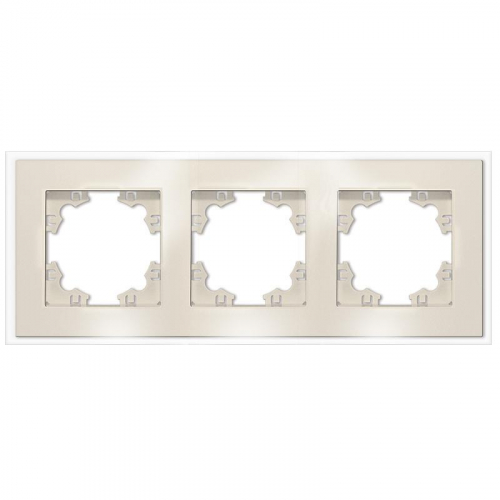 Рамка 3-м Афина стеклянная сл. кость (ivory) UNIVersal 2274