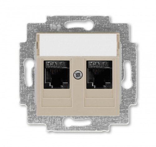 Розетка информационная Levit двойная 2хRJ45 кат. 6 кофе макиато ABB 2CHH296118A6018
