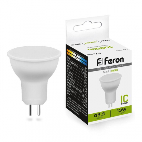 Лампа светодиодная LB-960 13Вт MR16 4000К G5.3 230В FERON 38189