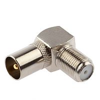 Переходник Simple RS-A04-1 гнездо F-штекер TV угловой 1 шт ЭРА Б0048298