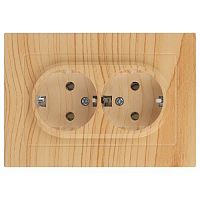 Розетка 2-м СП Accent 6-205-11 16А IP20 250В 2P+E Schuko AL/CU сосна Intro Б0063504