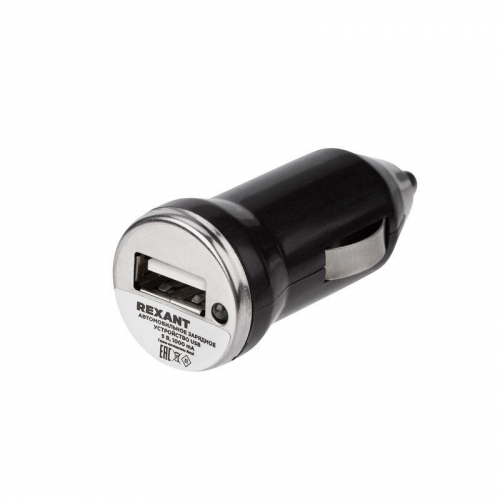 Устройство зарядное в прикуриватель USB 5В 1000mA черн. Rexant 16-0280 фото 3