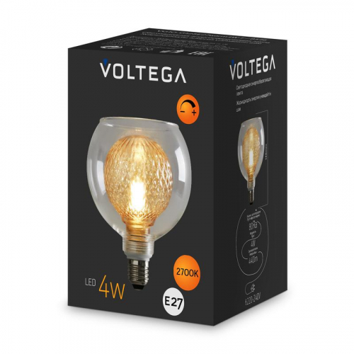Лампа светодиодная Loft Led G125 4Вт 2700К E27 DIM Voltega 8546 фото 7