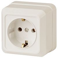 Розетка 1-м ОП Quadro 2-202-02 16А IP20 250В 2P+E Schuko сл. кость Intro Б0053785