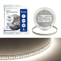 Лента светодиодная LS616 180SMD(2835)/м 17Вт/м 12В 4000К (уп.5м) FERON 41530