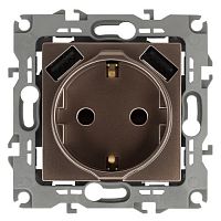 Розетка 16А 250В 2P+E с 2хUSB 5В-3А защ. шторки Эра12 бронза 12-4109-13 ЭРА Б0047847