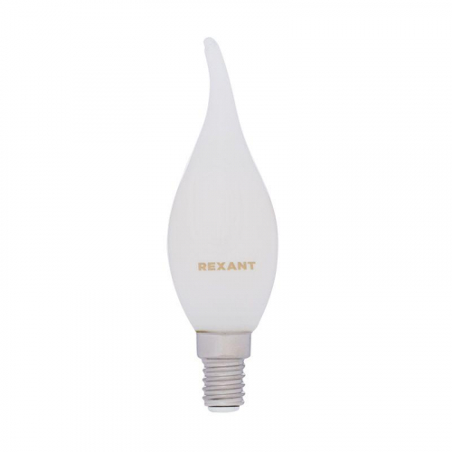 Лампа светодиодная филаментная 9.5Вт CN37 свеча на ветру матовая 4000К нейтр. бел. E14 915лм Rexant 604-114 фото 2