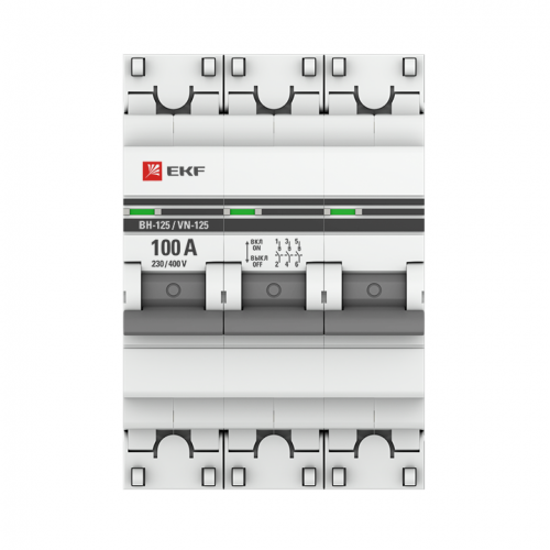 Выключатель нагрузки 3п 100А ВН-125 PROxima EKF SL125-3-100-pro фото 3