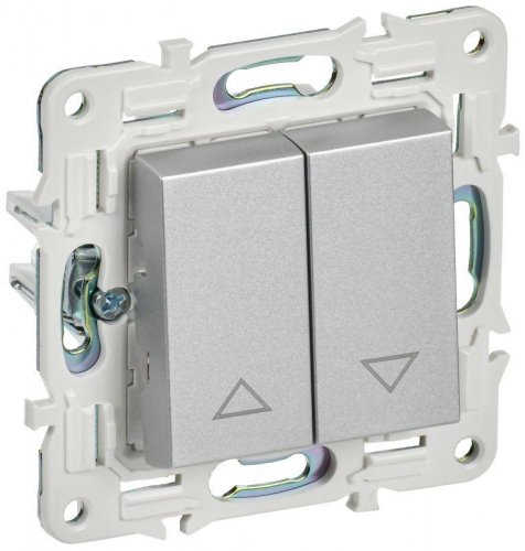 Выключатель жалюзи SKANDY 10А SK-V12S серебр. IEK SK-V15-0-10-K23