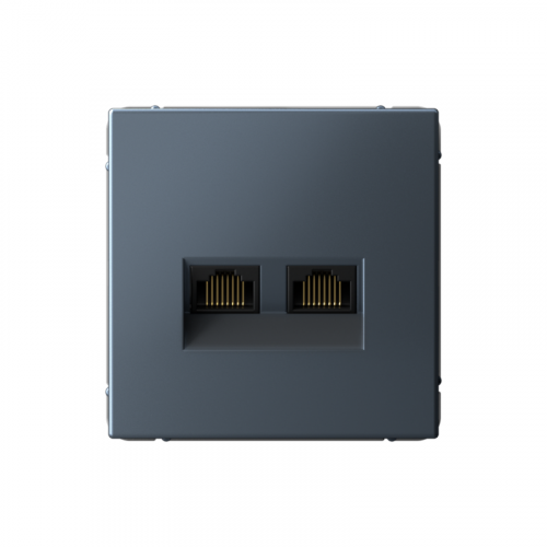 Розетка компьютерная 2-м ArtGallery RJ45 + RJ45 кат.5E механизм грифель SE GAL000785