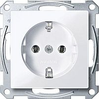 Механизм розетки 1-м СП Merten 16А IP20 с заземл. без защ. шторок QF SM активно бел. SchE MTN2301-0325