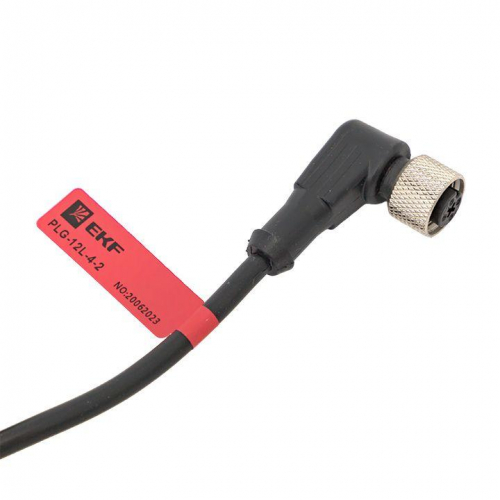 Кабель-разъем М12 4-PIN угловой EKF PLG-12L-4-2 фото 2